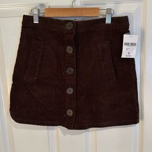 Brown corduroy mini skirt